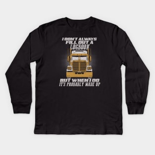 Funny Trucker Truck Driver Gift Kids Long Sleeve T-Shirt